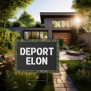 Deport Elon Yard Sign, Anti Trump Yard Sign