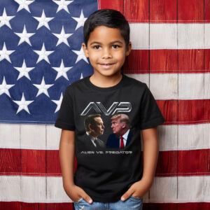 Alien vs Predator Trump vs Elon Kid T-Shirt