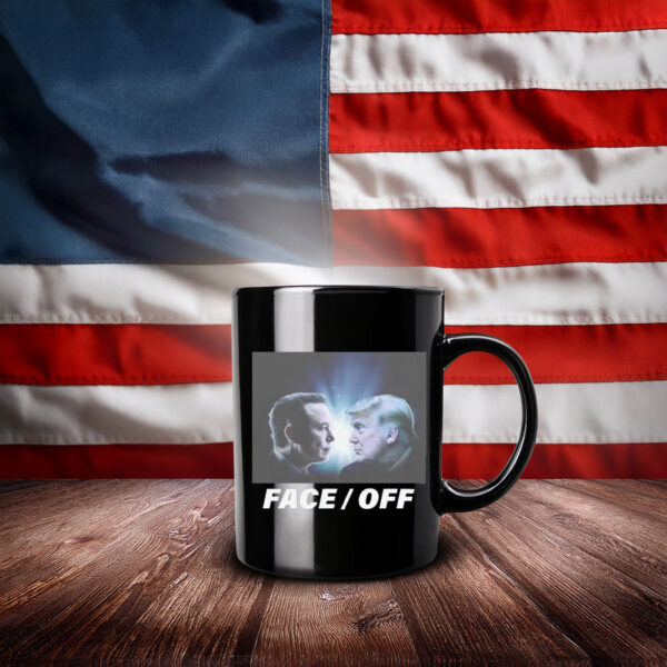 Face Off Elon vs Trump Black Mug