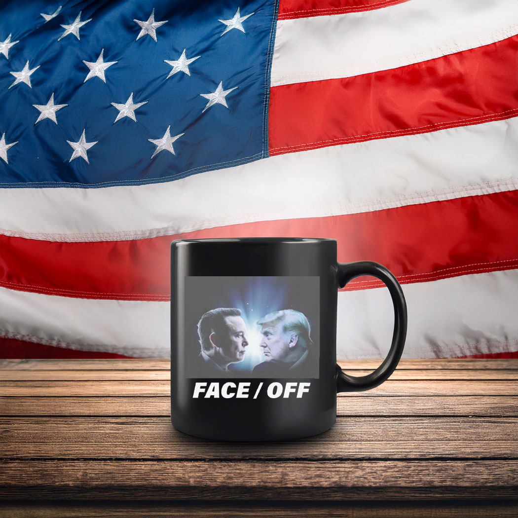Face Off Elon vs Trump Black Mug