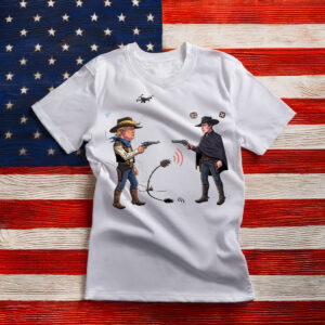 Funny Elon Musk vs Donald Trump Cartoon T-Shirt