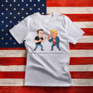 Funny Political Cartoon Shirt Trump vs Musk Fight Tee