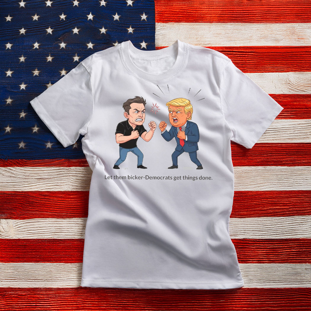Funny Political Cartoon Shirt Trump vs Musk Fight Tee