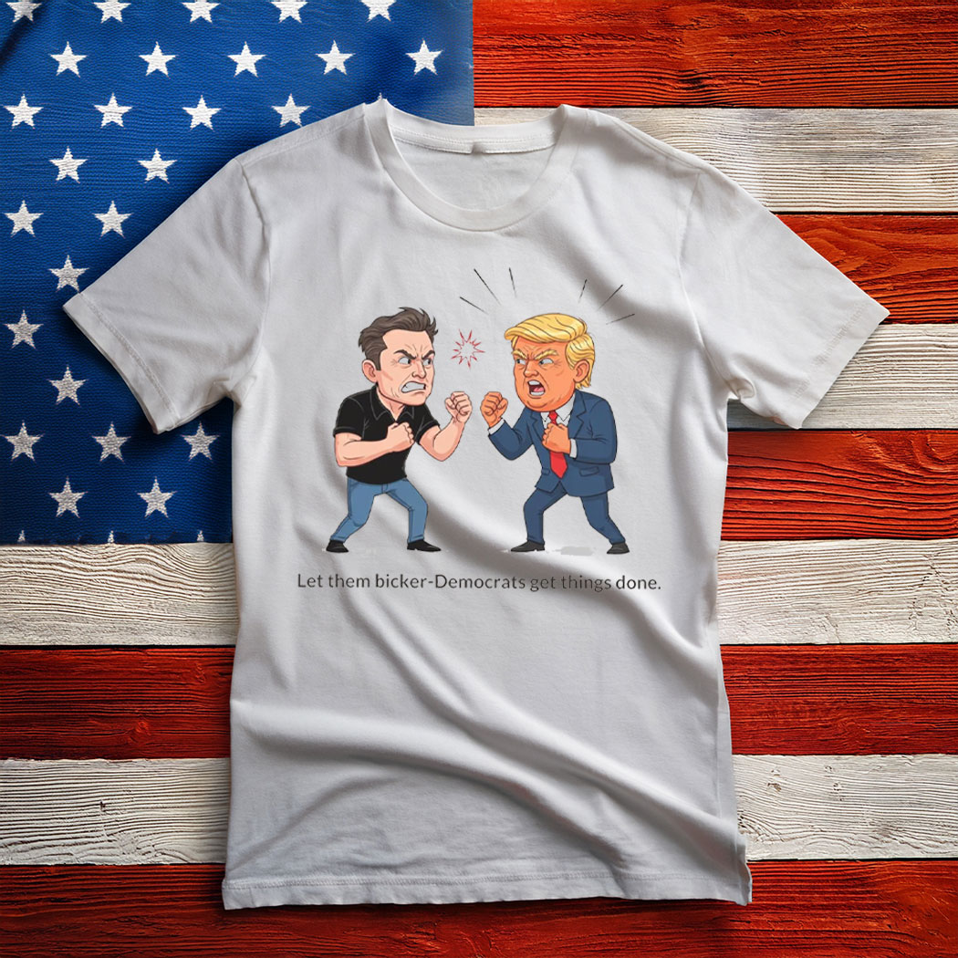 Funny Political Cartoon Shirt Trump vs Musk Fight Tee