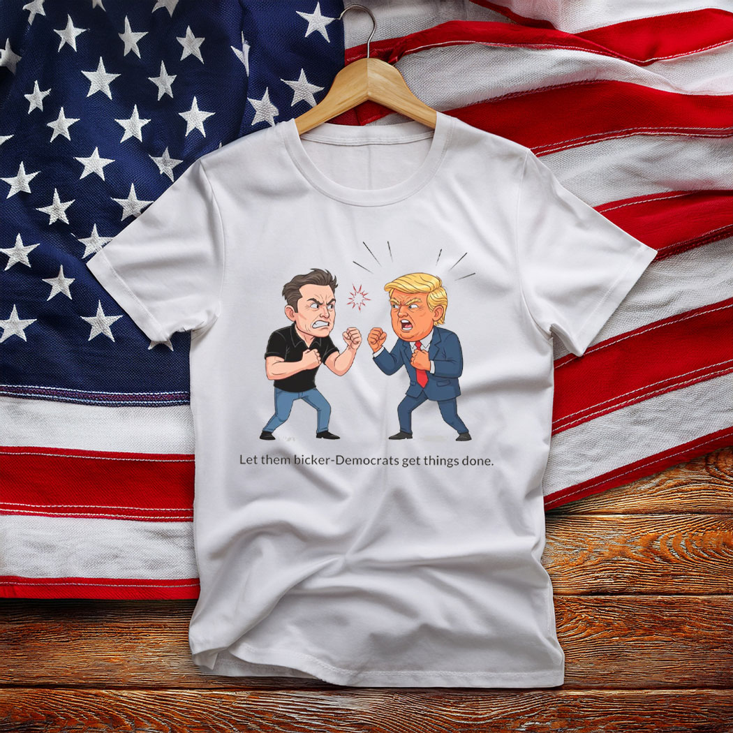 Funny Political Cartoon Shirt Trump vs Musk Fight Tee