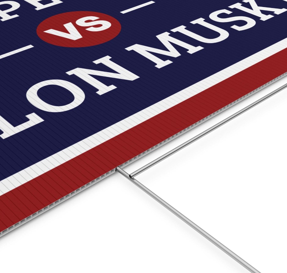The People vs. Elon Musk Yard Sign, Anti Elon Yard Sign