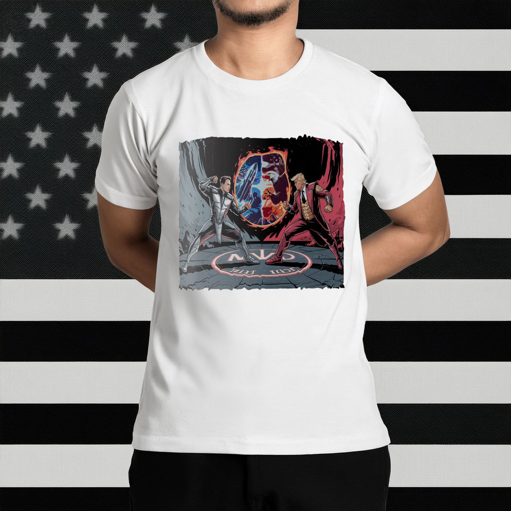 Trump vs Musk - Rocket vs Bald Eagle Comic Style Donald Trump Shirt
