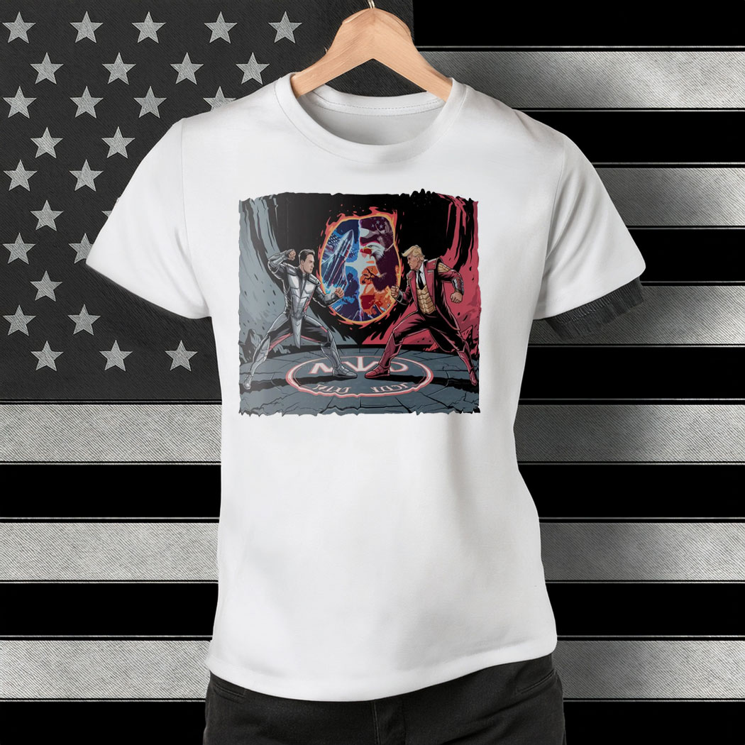 Trump vs Musk - Rocket vs Bald Eagle Comic Style Donald Trump Shirt