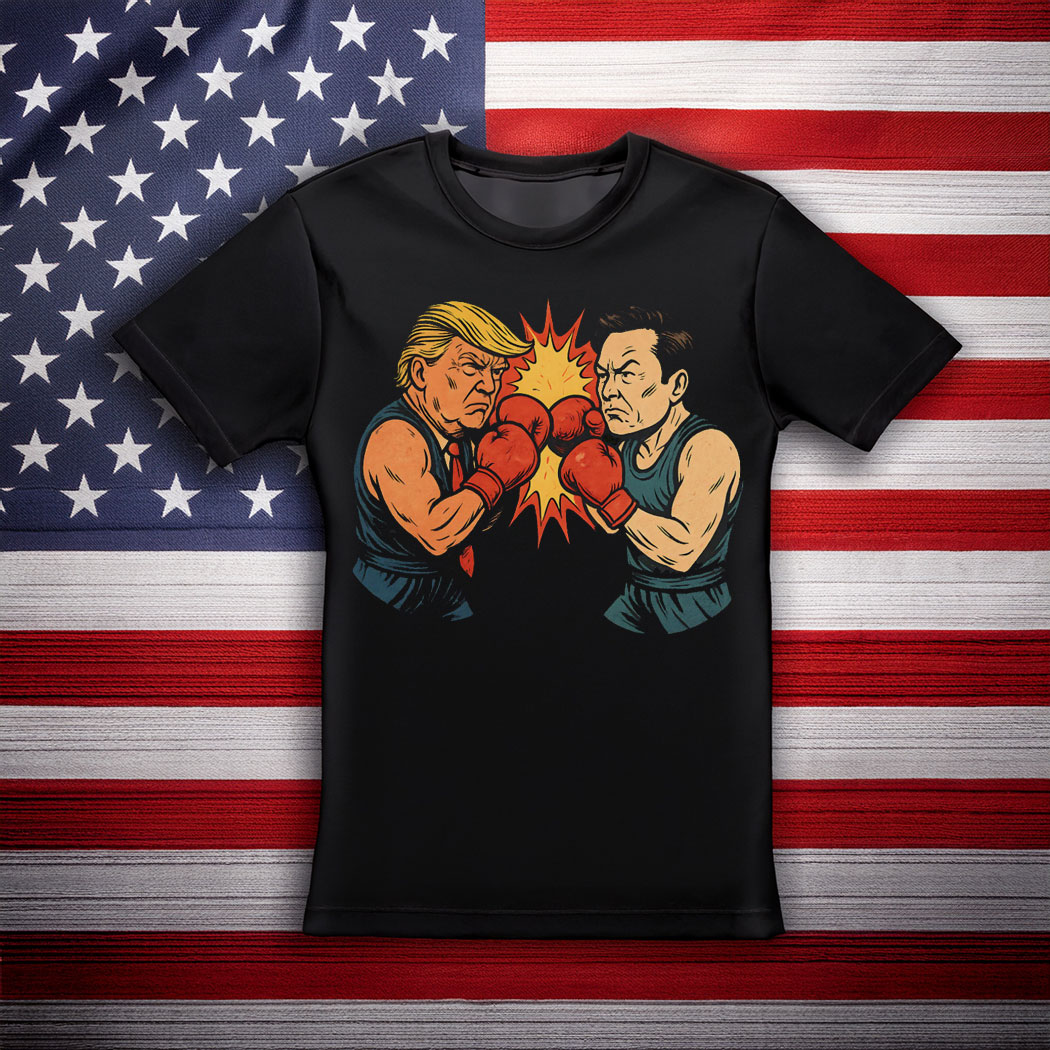 Trump vs Musk Shirt Trendy Vintage Elon Musk Donald Trump Tee